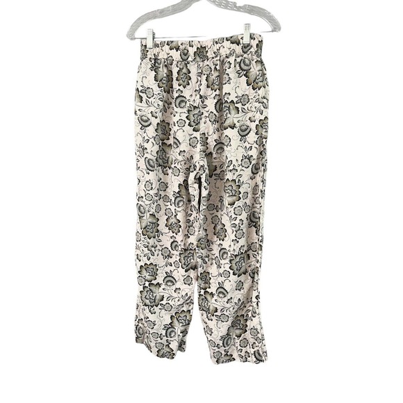 Tahari Floral Print High Waisted 100% Linen Pants Size Medium - Picture 1 of 5